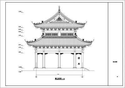 某地仿古单层框架结构大雄宝殿建筑设计施工图