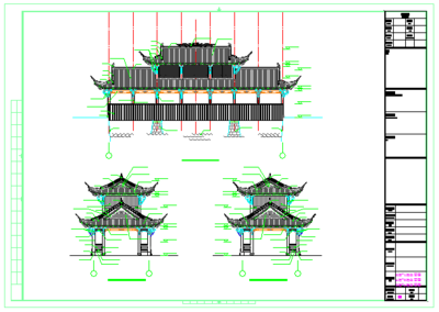 某地仿古木结构庙宇寺庙建筑设计施工图