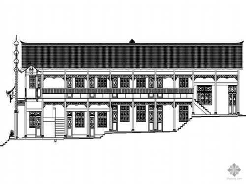 [蓬安县]某仿古建筑万寿宫建筑设计施工图